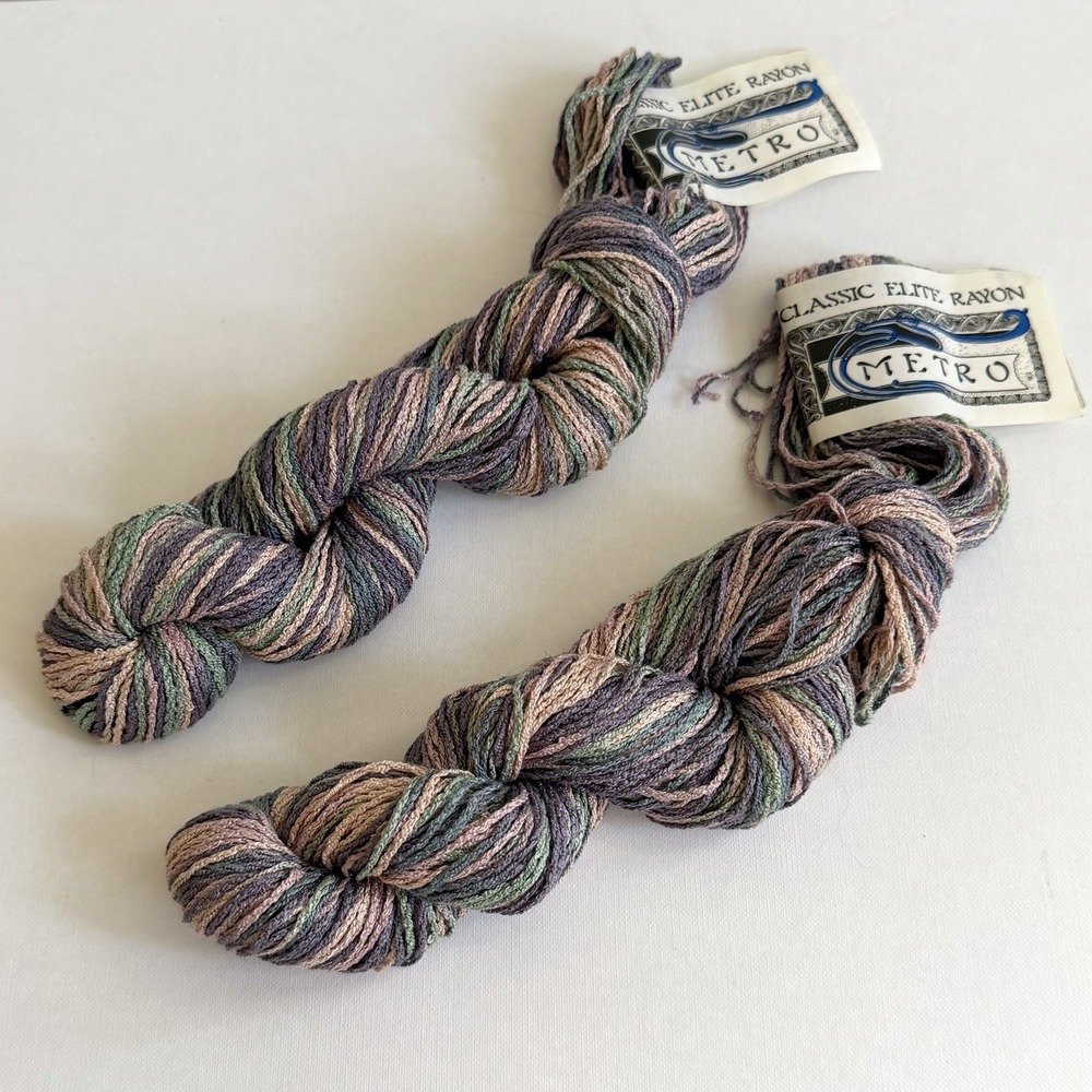 Destash Yarn Metro Classic Elite Yarns 100% Rayon 2 Hanks Skeins NEW NWT